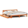 Image de vidaXL Lit en bois massif, sans matelas, en pin brun cireux 180x200