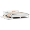 Image de vidaXL Lit en bois massif sans matelas Blanc 200x200 cm pin