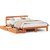 Image de vidaXL Lit en bois massif sans matelas pin brun cireux 135x190 cm
