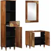 Image de vidaXL Ensemble d'armoires de salle de bain avec porte 3 pcs brun miel bois massif mangue