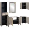 Image de vidaXL Ensemble d'armoires de salle de bains Fixé au mur 5 pcs Gris Bois massif Mango