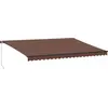 Image de vidaXL Marquise manuelle avec LEDs brun 500x300 cm