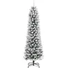 Image de vidaXL Sapin de Noël artificiel élancé avec neige 150 cm PVC & PE