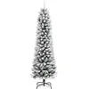 Image de vidaXL Sapin de Noël artificiel élancé avec neige 180 cm PVC & PE