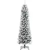 Image de vidaXL Sapin de Noël artificiel élancé avec neige 210 cm PVC & PE