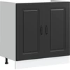 Image de vidaXL Élément bas pour évier Kalmar noir 80x46x81,5 cm Bois composite