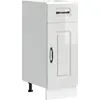 Image de vidaXL Armoire basse de cuisine Kalmar blanc brillant Matériau dérivé du bois