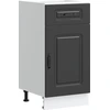 Image de vidaXL Armoire basse de cuisine Kalmar Noir Matériau dérivé du bois