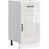 Image de vidaXL Armoire basse de cuisine Kalmar blanc brillant Matériau dérivé du bois