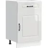 Image de vidaXL Armoire basse de cuisine Kalmar blanc brillant Matériau dérivé du bois