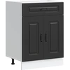 Image de vidaXL Armoire basse de cuisine Kalmar Noir Matériau dérivé du bois