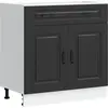 Image de vidaXL Armoire basse de cuisine Kalmar Noir Matériau dérivé du bois