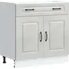 Image de vidaXL Armoire basse de cuisine Kalmar gris béton Matériau dérivé du bois