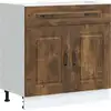Image de vidaXL Élément bas de cuisine Kalmar chêne fumé Matériau dérivé du bois