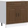 Image de vidaXL Élément bas de cuisine Kalmar brun imitation chêne Matériau dérivé du bois