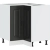 Image de vidaXL Elément bas d'angle de cuisine Kalmar noir Matériau dérivé du bois