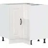 Image de vidaXL Elément bas d'angle de cuisine Kalmar blanc brillant Matériau dérivé du bois
