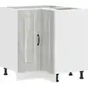 Image de vidaXL Élément bas d'angle de cuisine Kalmar Gris Sonoma Matériau dérivé du bois