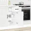 Image de vidaXL Armoire basse de cuisine Lucca Blanc brillant Matériau dérivé du bois