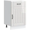 Image de vidaXL Armoire basse de cuisine Lucca Blanc brillant Matériau dérivé du bois