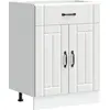 Image de vidaXL Armoire basse de cuisine Lucca Blanc Matériau dérivé du bois