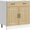 Image de vidaXL Armoire basse de cuisine Lucca Chêne Sonoma Matériau dérivé du bois