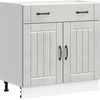 Image de vidaXL Armoire basse de cuisine Lucca gris béton Matériau dérivé du bois
