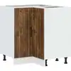Image de vidaXL Élément bas d'angle de cuisine Lucca Chêne fumé Matériau dérivé du bois