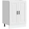 Image de vidaXL Armoire basse de cuisine Porto Blanc Matériau dérivé du bois