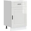 Image de vidaXL Armoire basse de cuisine Porto Blanc brillant Matériau dérivé du bois