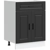 Image de vidaXL Armoire basse de cuisine Porto Noir Bois composite