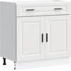 Image de vidaXL Armoire basse de cuisine Porto Blanc Matériau dérivé du bois