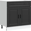 Image de vidaXL Armoire basse de cuisine Porto Noir Bois composite