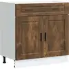 Image de vidaXL Armoire basse de cuisine Porto Chêne fumé Matériau dérivé du bois