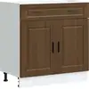 Image de vidaXL Élément bas de cuisine Porto brun imitation chêne Matériau dérivé du bois