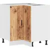 Image de vidaXL Élément bas d'angle de cuisine Porto imitation vieux bois Matériau dérivé du bois