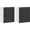 Image de vidaXL Armoires de cuisine suspendues 2 pcs. Porto Noir Bois composite