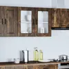 Image de vidaXL Armoire de cuisine suspendue avec porte vitrée Porto chêne fumé