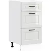 Image de vidaXL Meuble bas de cuisine "Porto" Blanc brillant Matériau dérivé du bois