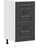 Image de vidaXL Meuble bas de cuisine "Kalmar" Noir Matériau dérivé du bois