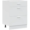 Image de vidaXL Armoire basse de cuisine Lyon Blanc Matériau dérivé du bois