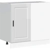 Image de vidaXL Meuble bas de cuisine "Porto" Blanc brillant Matériau dérivé du bois