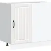 Image de vidaXL Armoire basse de cuisine Lucca Blanc Matériau dérivé du bois