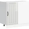 Image de vidaXL Meuble bas de cuisine "Lucca" Blanc brillant Matériau dérivé du bois