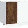 Image de vidaXL Armoire basse de cuisine Lucca Chêne fumé Matériau dérivé du bois