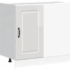 Image de vidaXL Meuble bas de cuisine "Kalmar" Blanc brillant Matériau dérivé du bois