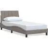 Image de vidaXL Cadre de lit sans matelas "Hanko" Taupe 90x190 cm Tissu