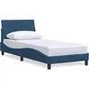 Image de vidaXL Cadre de lit sans matelas "Hanko" bleu 90x190 cm Tissu