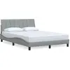 Image de vidaXL Cadre de lit sans matelas "Hanko" gris clair 140x200 cm Tissu