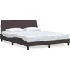 Image de vidaXL Cadre de lit sans matelas "Hanko" brun foncé 160x200 cm Tissu